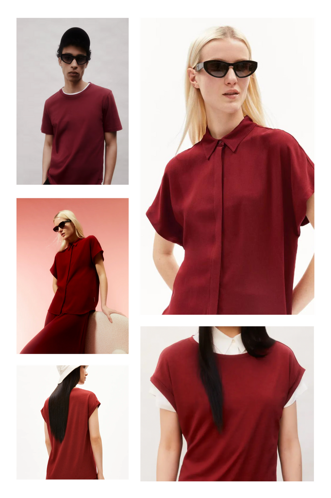 Colour crush: dark crimson red by ARMEDANGELS