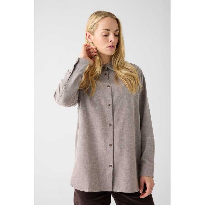 KCA 2090081 Organic cotton flannel shirt 1243 demitasse women