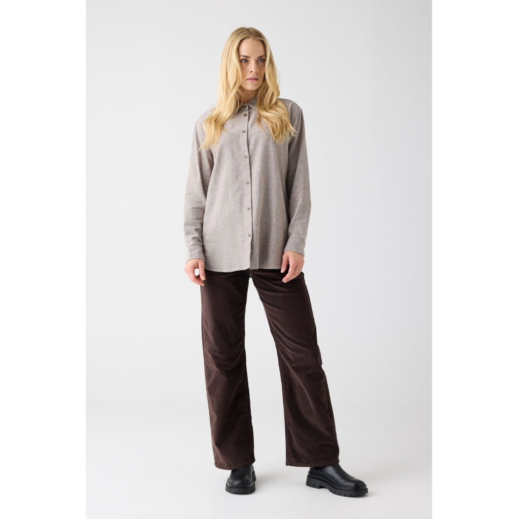 KCA 2090081 Organic cotton flannel shirt 1243 demitasse women