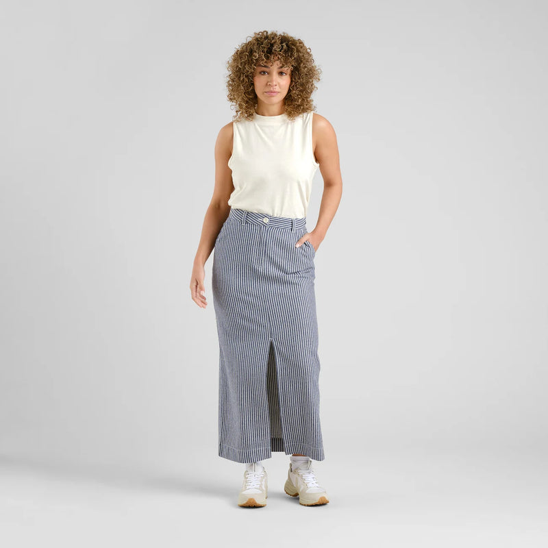 DEDICATED Finsta skirt work stripe blue women