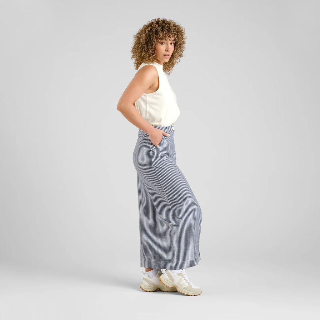 DEDICATED Finsta skirt work stripe blue women