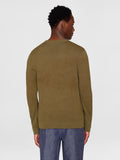 KCA 1080067 Vagn bubble knit crew neck jumper 1068 burned olive men