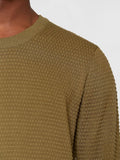KCA 1080067 Vagn bubble knit crew neck jumper 1068 burned olive men