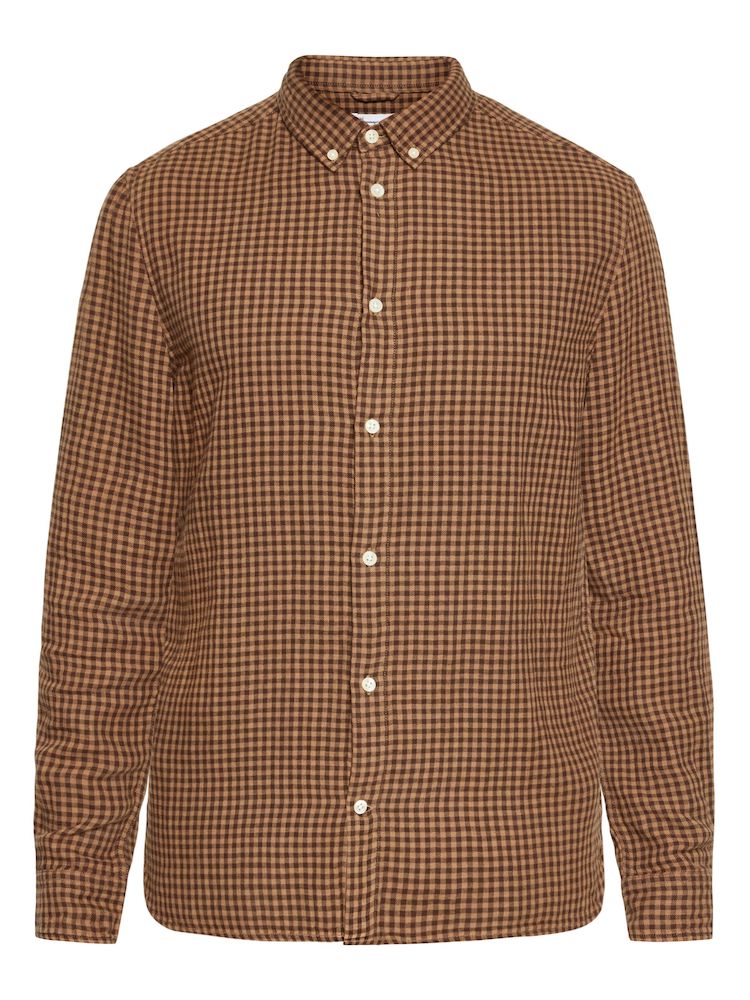 KCA 1090054 Regular fit double layer checkered shirt 7026 brown check men