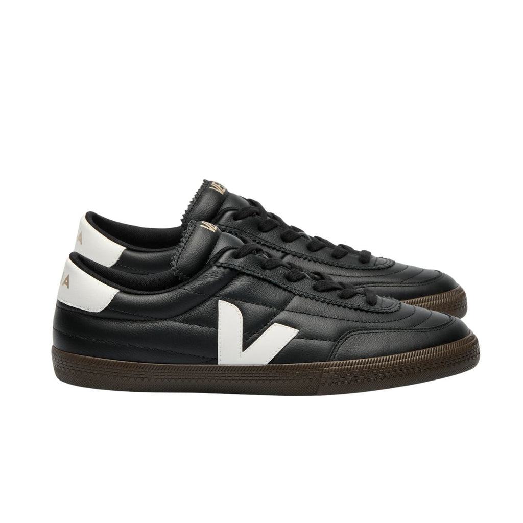 VEJA Panenka leather black white men