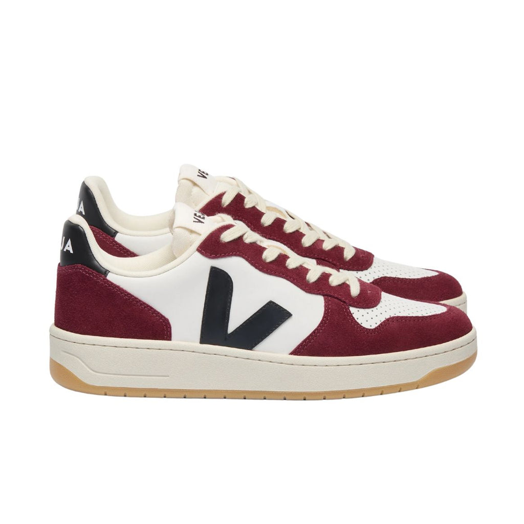 VEJA V-10 leather white black amarante women