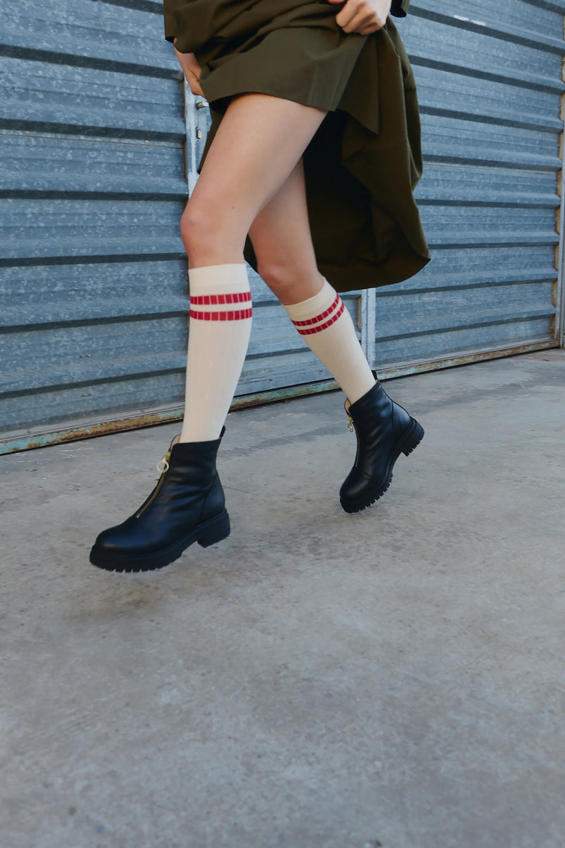 JUTELAUNE Zip boots black women