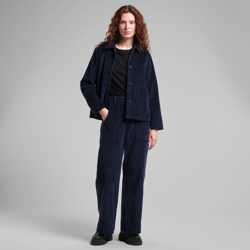 DEDICATED Vara corduroy workwear pants navy women