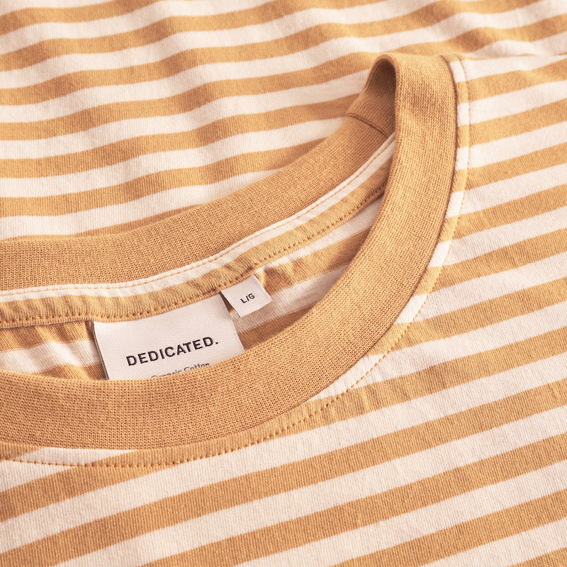 DEDICATED Stockholm stripes t-shirt gold yellow men