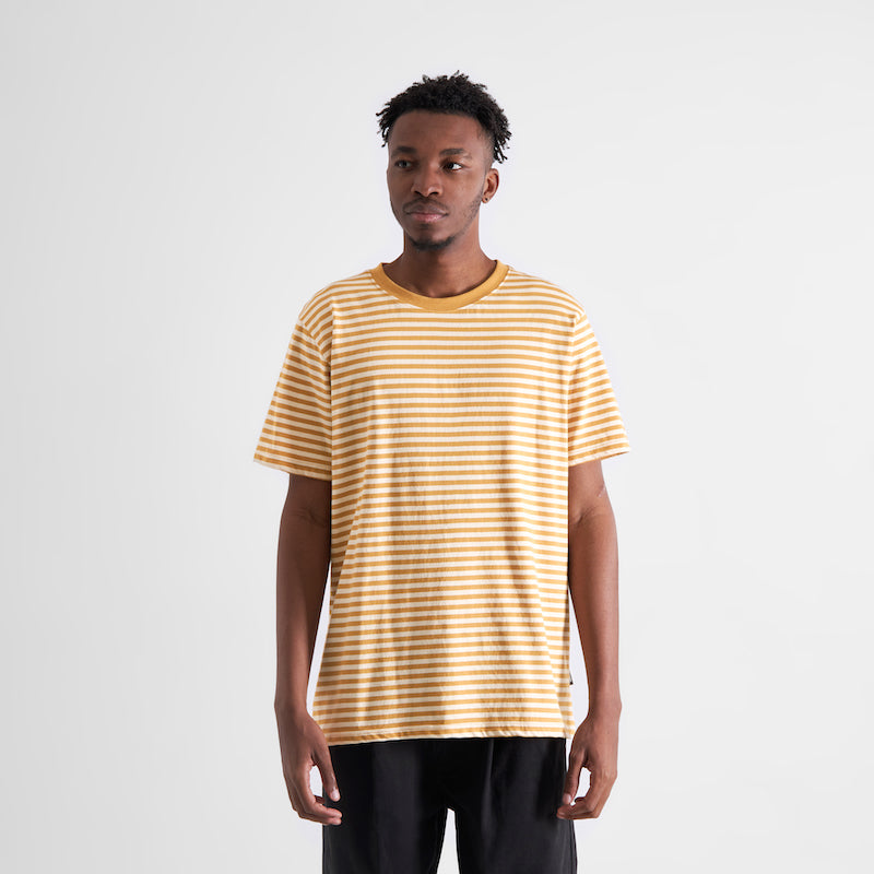 DEDICATED Stockholm stripes t-shirt gold yellow men