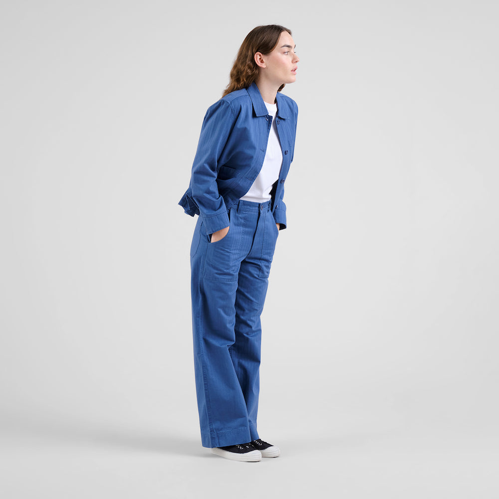 DEDICATED Vara workwear pants herringbone true blue women