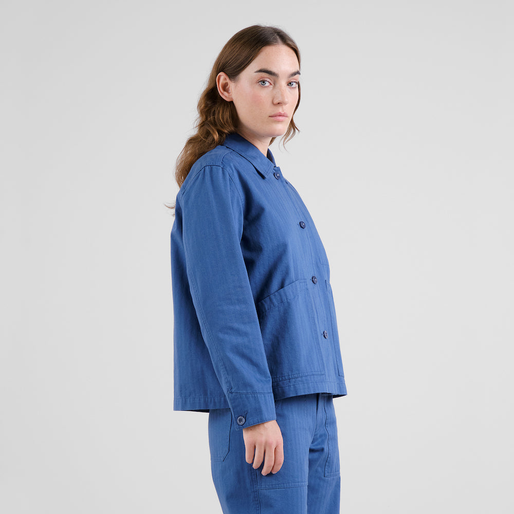 DEDICATED Stiby jacket herringbone true blue women