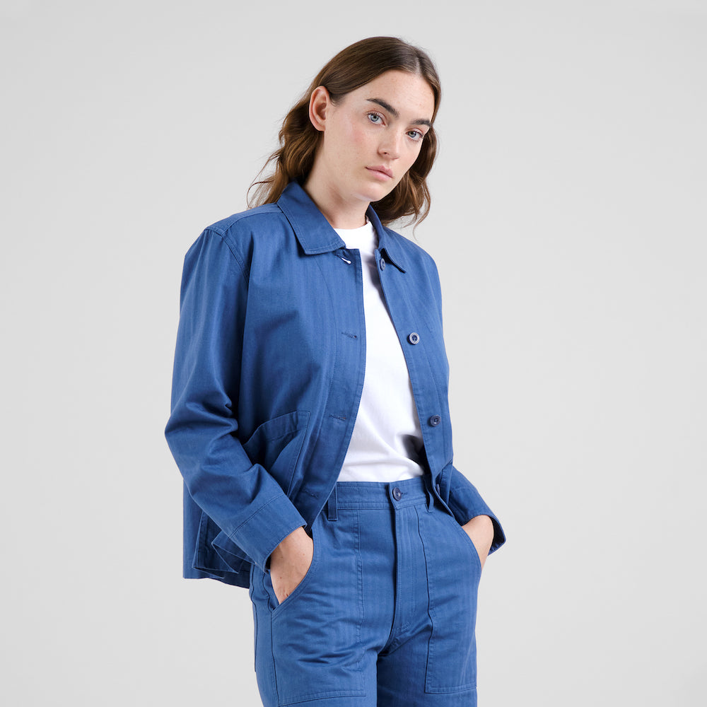 DEDICATED Stiby jacket herringbone true blue women