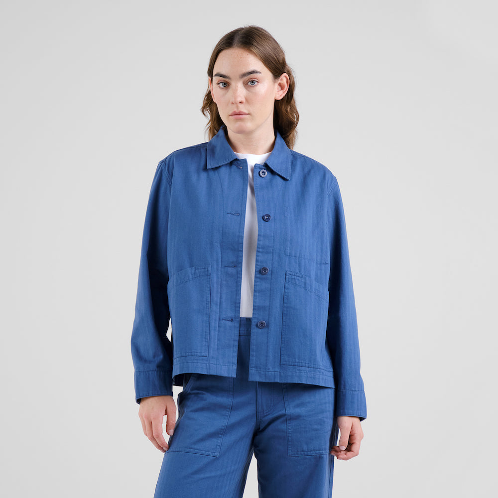 DEDICATED Stiby jacket herringbone true blue women
