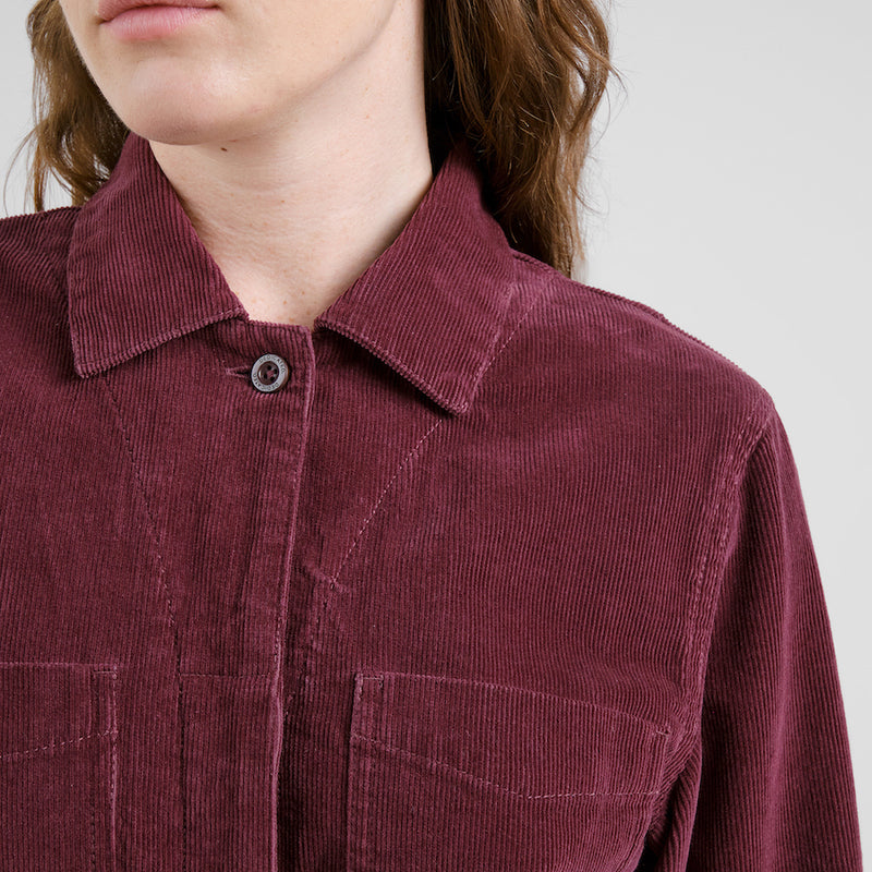 DEDICATED Docksta corduroy overalls fig red women