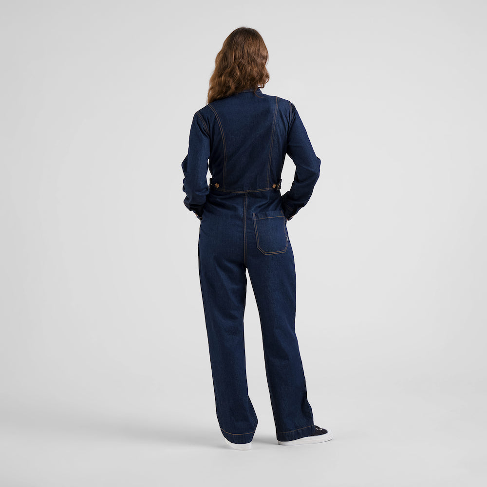 DEDICATED Docksta overalls denim dark blue women