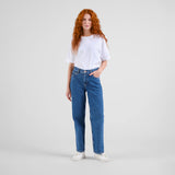 DEDICATED Essen straight denim pants mid blue women