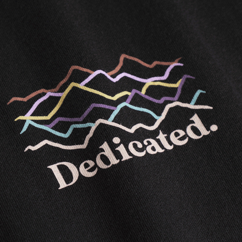 DEDICATED Stockholm line mountains logo t-shirt black men