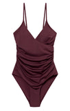 DEDICATED Klinte wrap swimsuit burgundy women