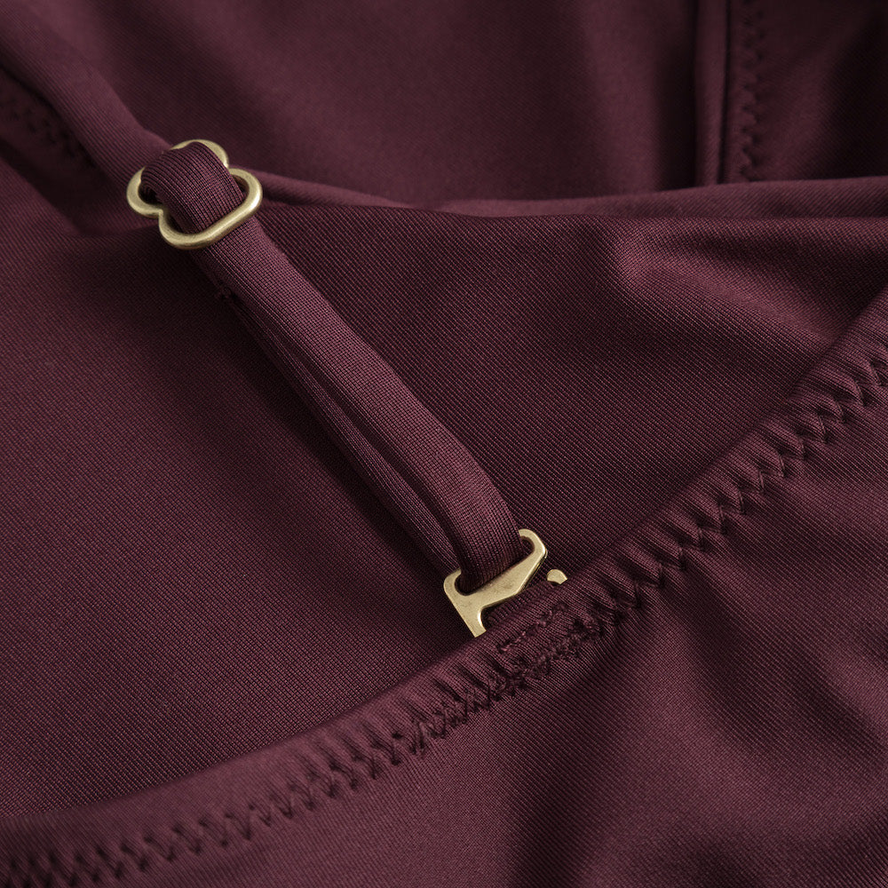 DEDICATED Klinte wrap swimsuit burgundy women