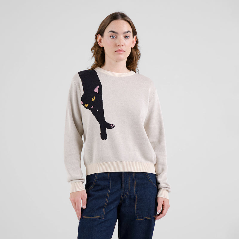 DEDICATED Arendal long cat jumper vanilla white women