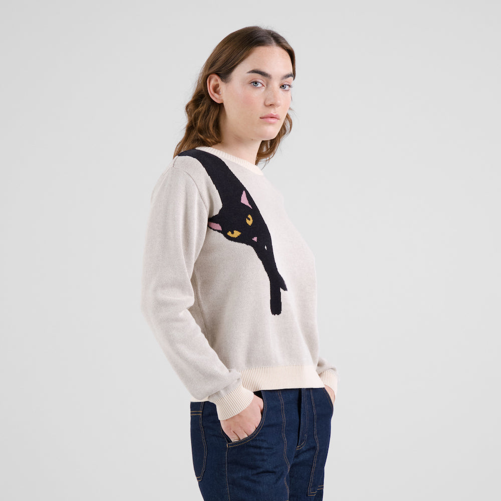 DEDICATED Arendal long cat jumper vanilla white women