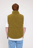 MAZINE Padded sherpa vest dried olive black men
