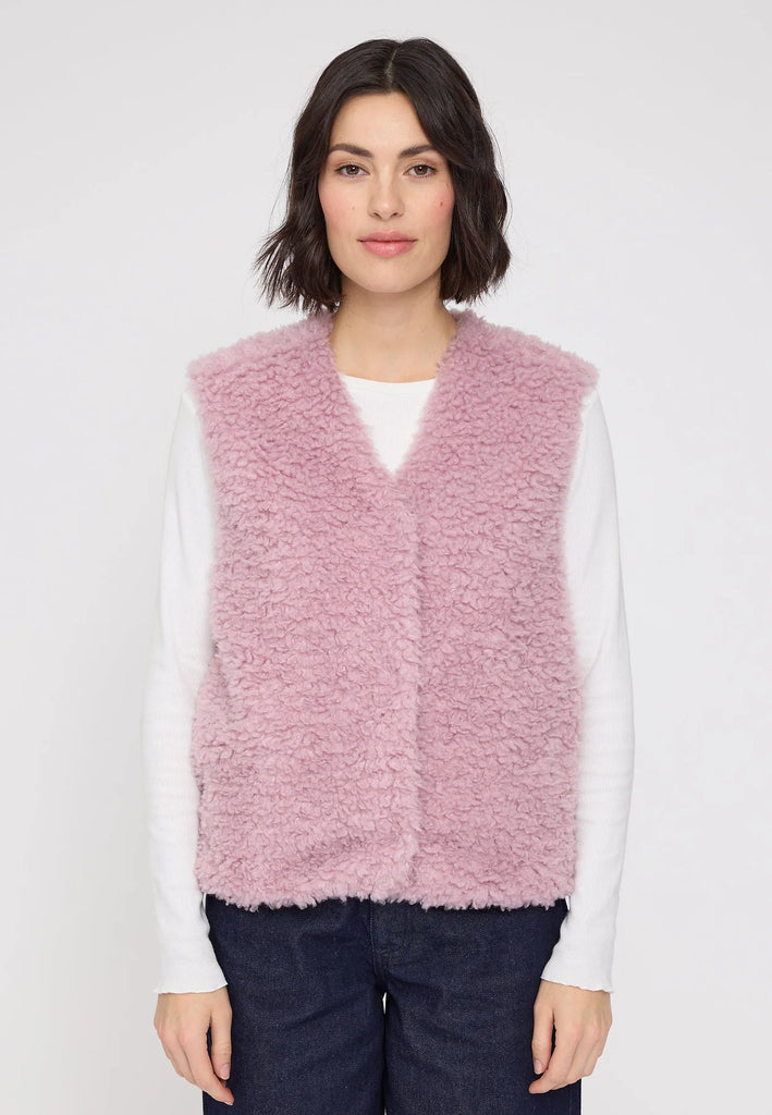 MAZINE Faux fur vest pale mauve women