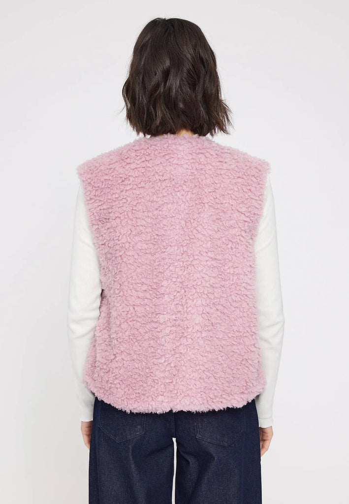 MAZINE Faux fur vest pale mauve women