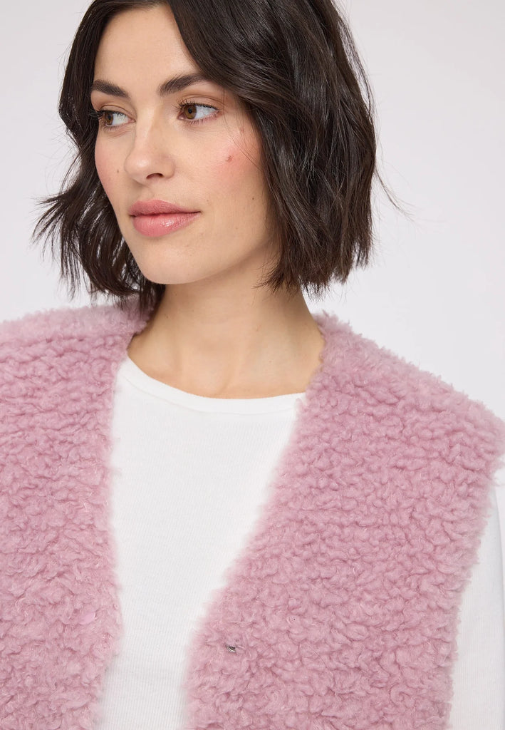 MAZINE Faux fur vest pale mauve women