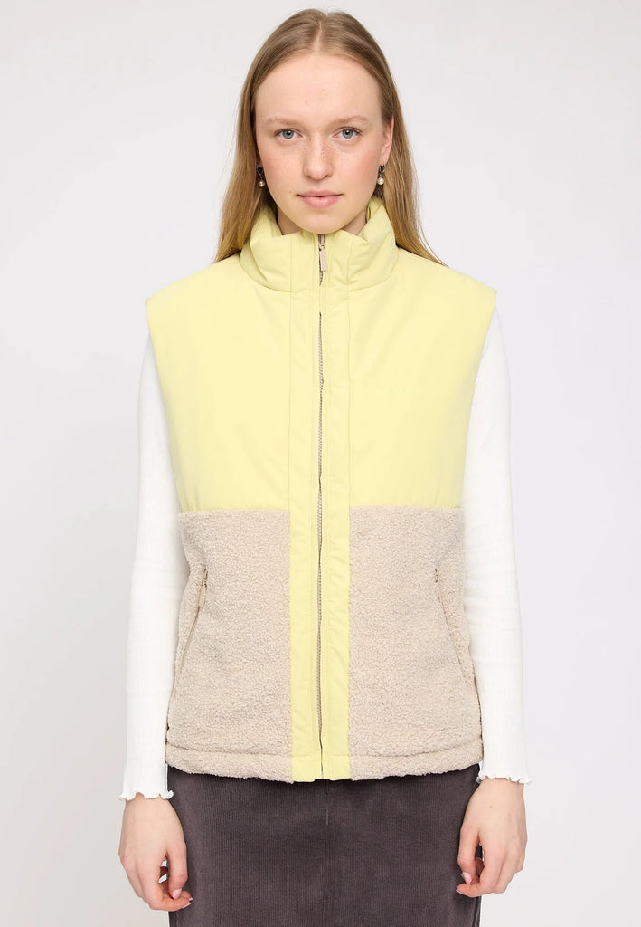 MAZINE Fabric blocking vest fennel green natural women