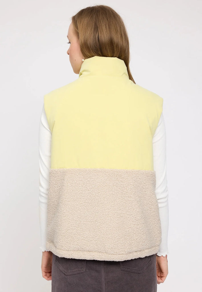 MAZINE Fabric blocking vest fennel green natural women