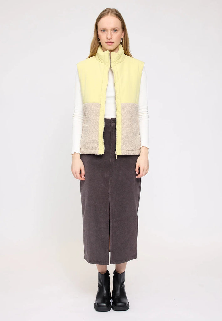 MAZINE Fabric blocking vest fennel green natural women