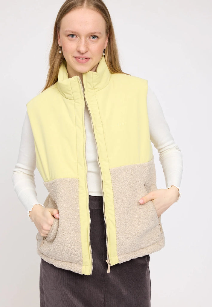 MAZINE Fabric blocking vest fennel green natural women