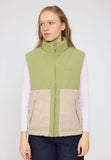 MAZINE Fabric blocking vest matcha natural women