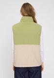 MAZINE Fabric blocking vest matcha natural women