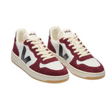 VEJA V-10 leather white black amarante women