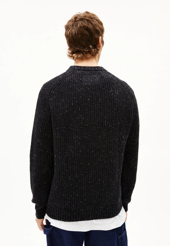 ARMEDANGELS Kiaano tweed jumper black oatmilk tweed men