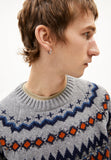 ARMEDANGELS Kaalla fair isle jumper silver melange dusty orange men