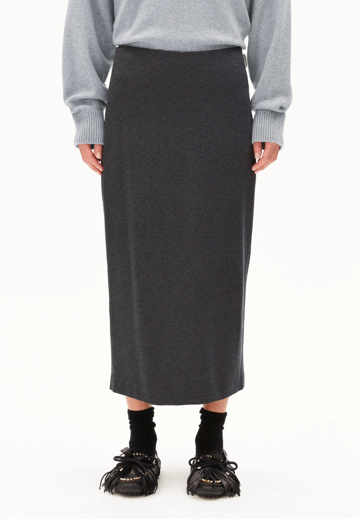 ARMEDANGELS Patinaa midi skirt steel melange women