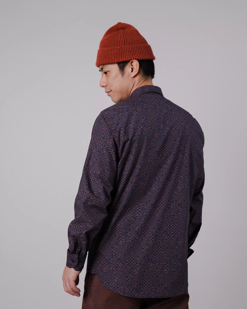 BRAVA Pixel regular shirt 3054 navy men