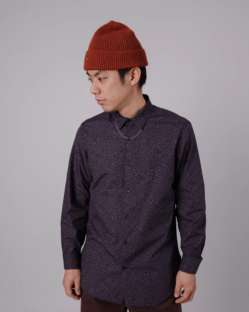 BRAVA Pixel regular shirt 3054 navy men