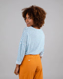 BRAVA Stripes fine knit blouse 3448 blue offwhite women
