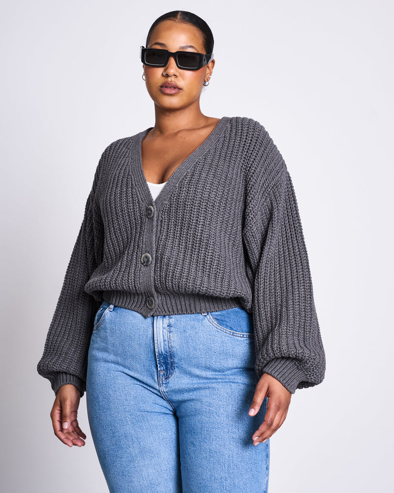 JAN 'N JUNE Lena cardigan dark grey women
