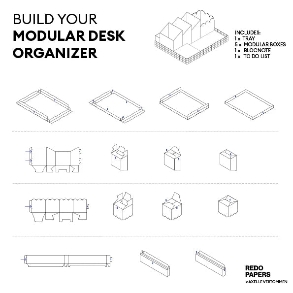 REDOPAPERS Modular desk organizer