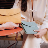 ANN KURZ Cute clutch suede menta women