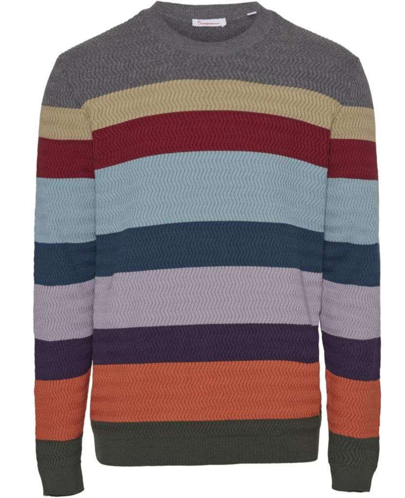 KCA Field multi striped knit 80606 Forrest night 1090 men