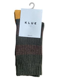 KLUE Merino wool socks striped khaki unisex