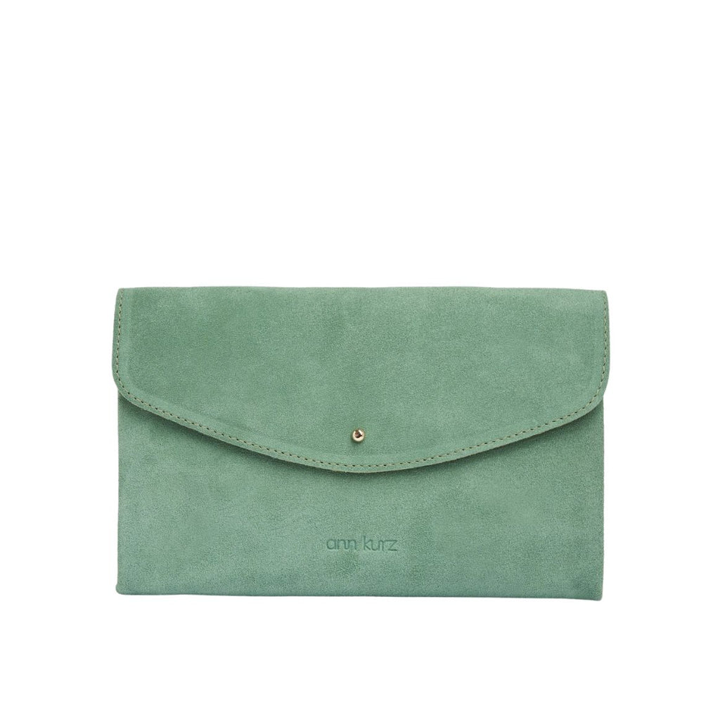 ANN KURZ Cute clutch suede menta women