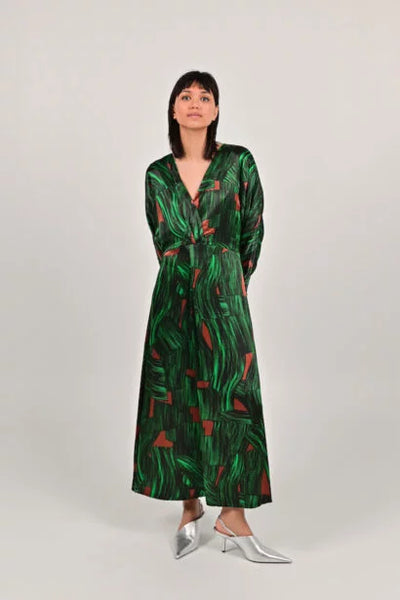 FAM THE LABEL Ari dress eco print green women Supergoods Fair
